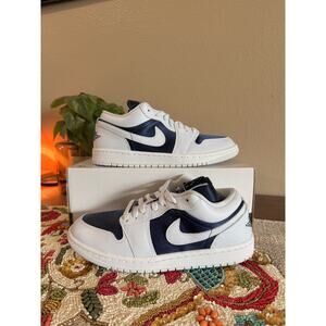 Women's Jordan 1 Low SE Football Grey / Midnight Navy Blue Armory FZ8778 044